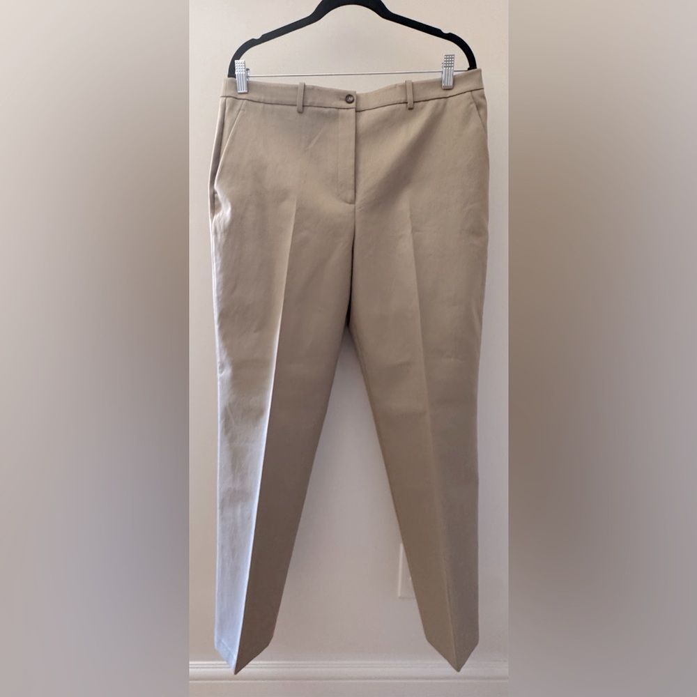 Michael Kors Collection Women's Tailored Khaki Sand Trouser Dress Pants Sz 12